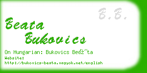 beata bukovics business card